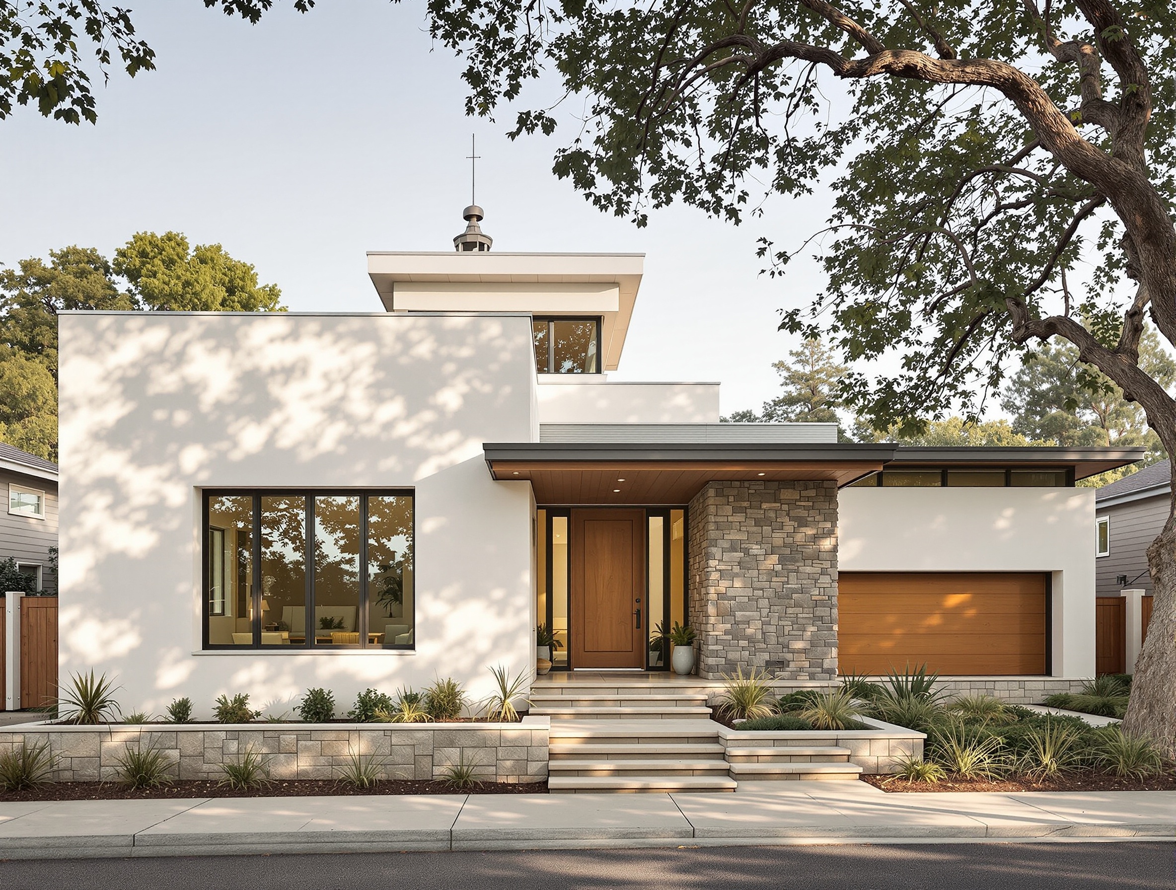 Modern addition grafted onto a 1920s house
